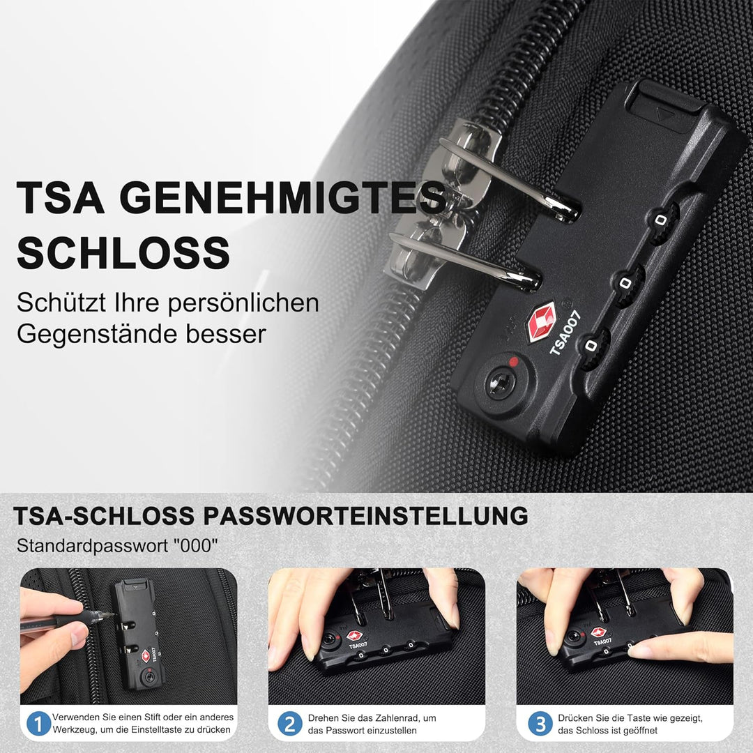 Vakuum Rucksack Handgepäck, 60L Erweiterbarer Reiserucksack mit Kompression & Luftpumpe, Airbag Ruck