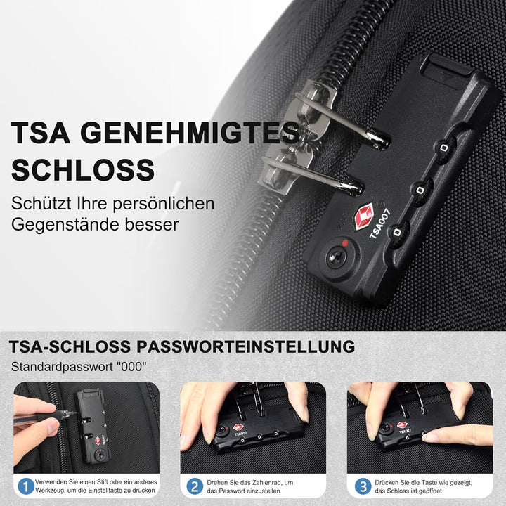 Vakuum Rucksack Handgepäck, 60L Erweiterbarer Reiserucksack mit Kompression & Luftpumpe, Airbag Ruck