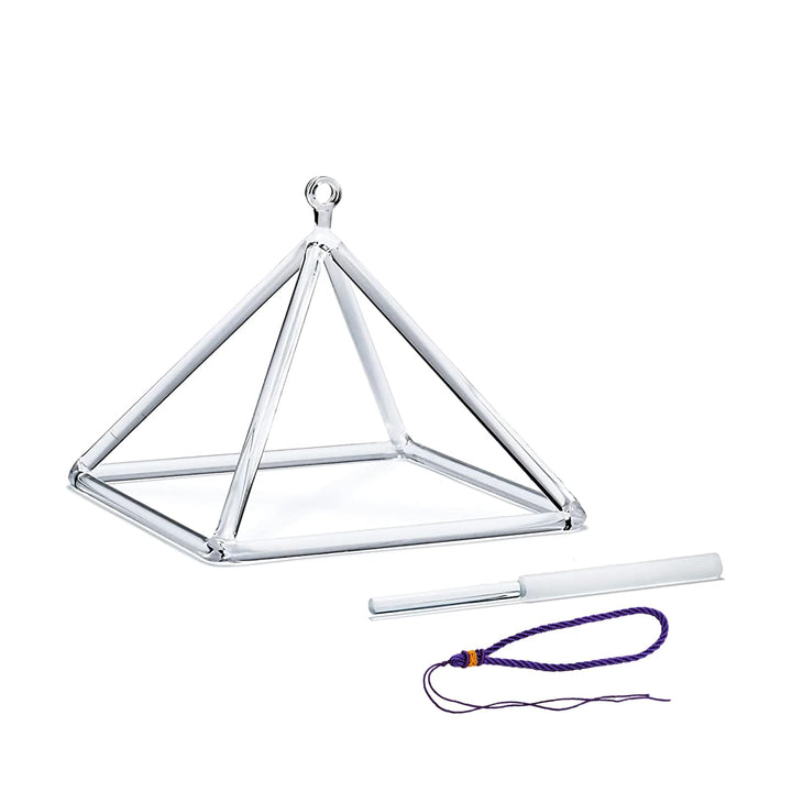 Hye-eun Crystal Singing Pyramid,6-Zoll Transparent Kristall Klangpyramide aus klarem Quarz mit Krist