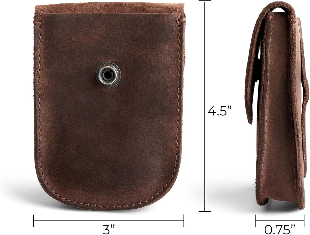 Hide & Drink, Holster Pouch Handmade from Full Grain Leather Bourbon Brown, Bourbon Brown