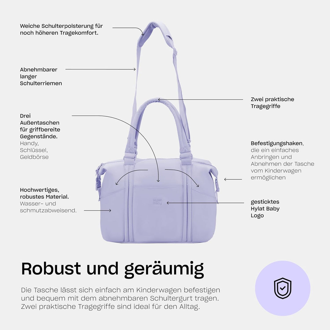 Hylat Baby Wickeltasche mit Wickelunterlage und Baumwolltasche - moderne Tasche für Windeln und Kind