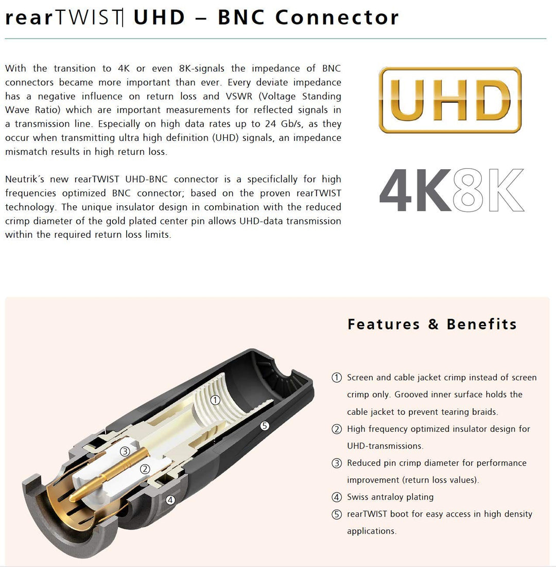 SOMMER CABLE Video-Patchkabel 6G-SDI / 4K SC-Vector 0.8/3.7, BNC/BNC NBNC75BLP9X NEUTRIK Grün (15m)
