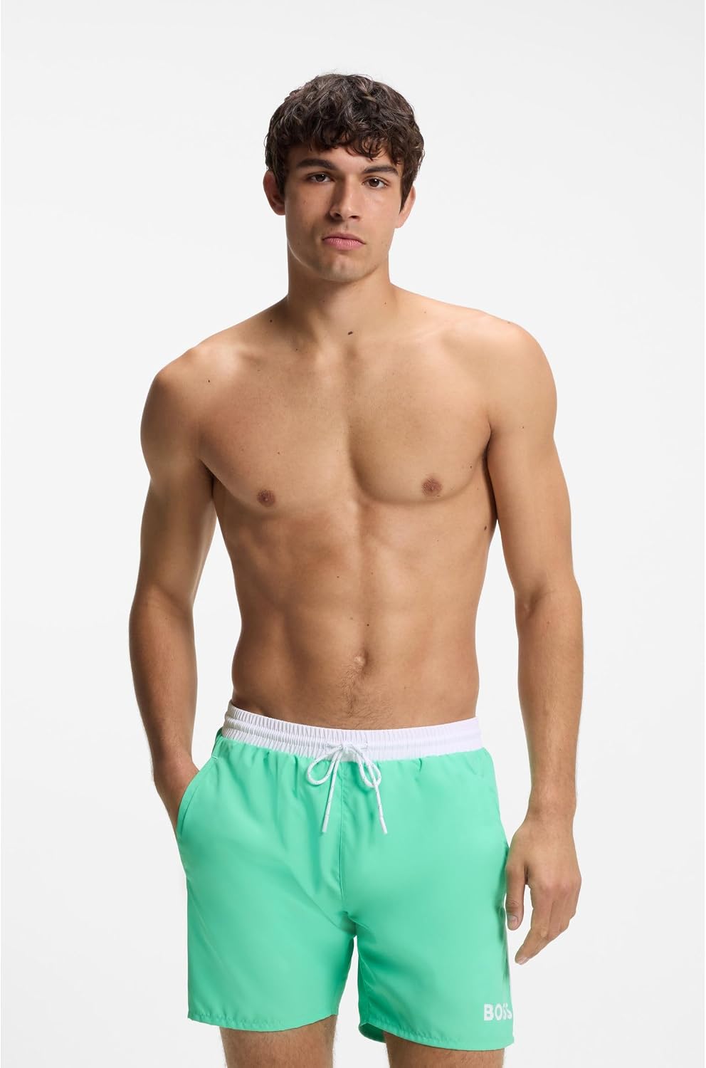 BOSS Herren Mittlere Länge, Solide Badehose Badehose S Bright Green 322, S Bright Green 322