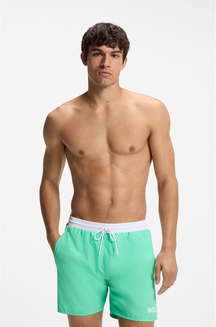 BOSS Herren Mittlere Länge, Solide Badehose Badehose S Bright Green 322, S Bright Green 322