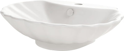 NEG Waschbecken Uno38A (Muschel-Form/oval) Aufsatz-Waschschale/Waschtisch (weiss) mit geschwungenem