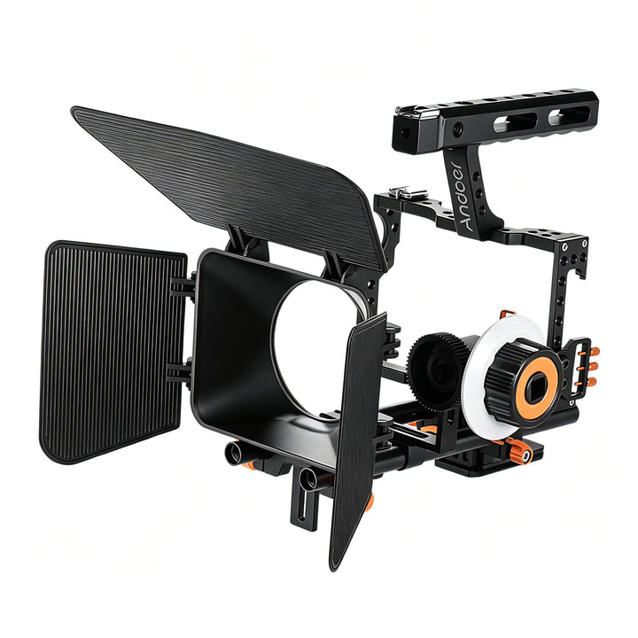 Andoer C500 Camera Rig Aluminiumlegierung Kit mit Kamera Cage, Matte Box+ folgt, Follow Focus+ Handg