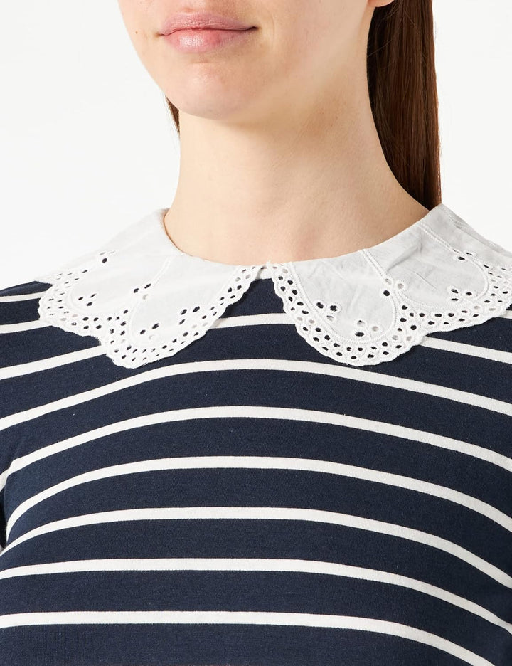 Naf Naf Damen T-Shirt XS Marineblau/Ecru, XS Marineblau/Ecru