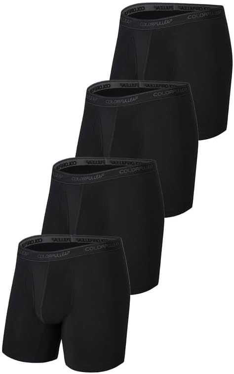 COLORFULLEAF Bambus Boxershorts Herren Langes Bein Superweich Unterhosen Männer Stretch Unterwäsche