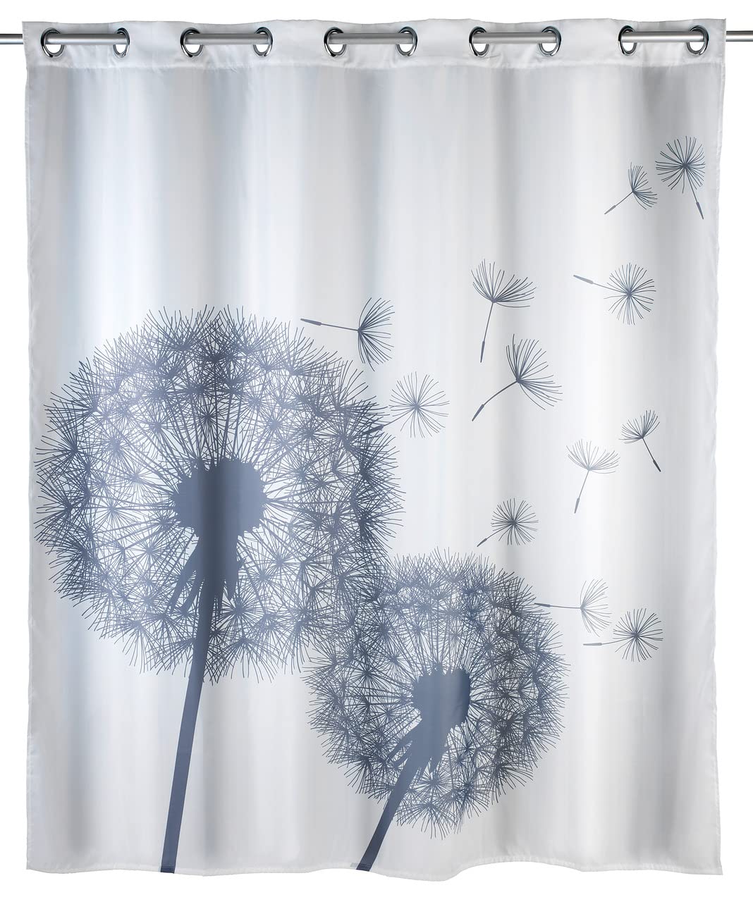 WENKO Anti-Schimmel Duschvorhang Astera Flex, Textil-Vorhang mit Antischimmel Effekt, grosse integri