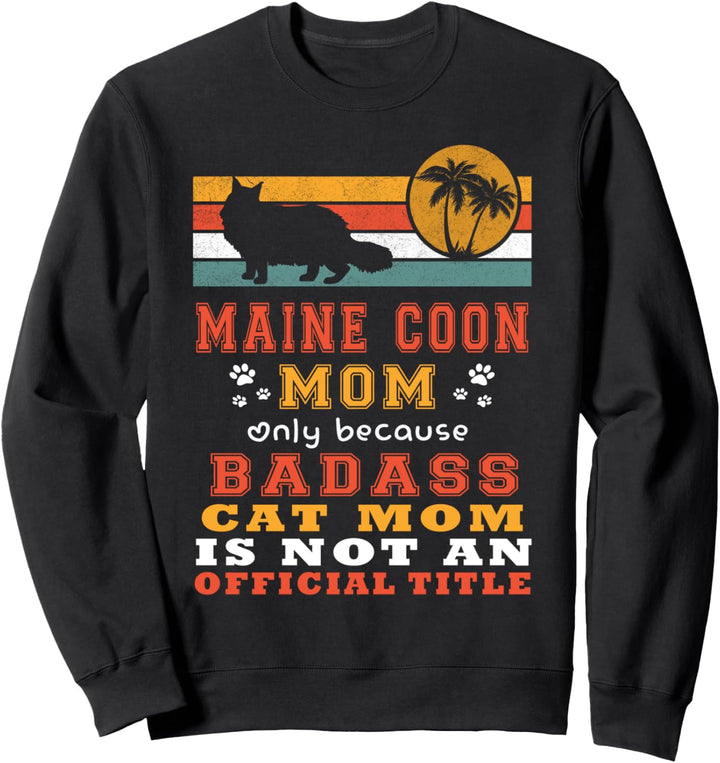 Maine Coon Mom Retro Vintage Funny Kitty Cat Lover Sweatshirt