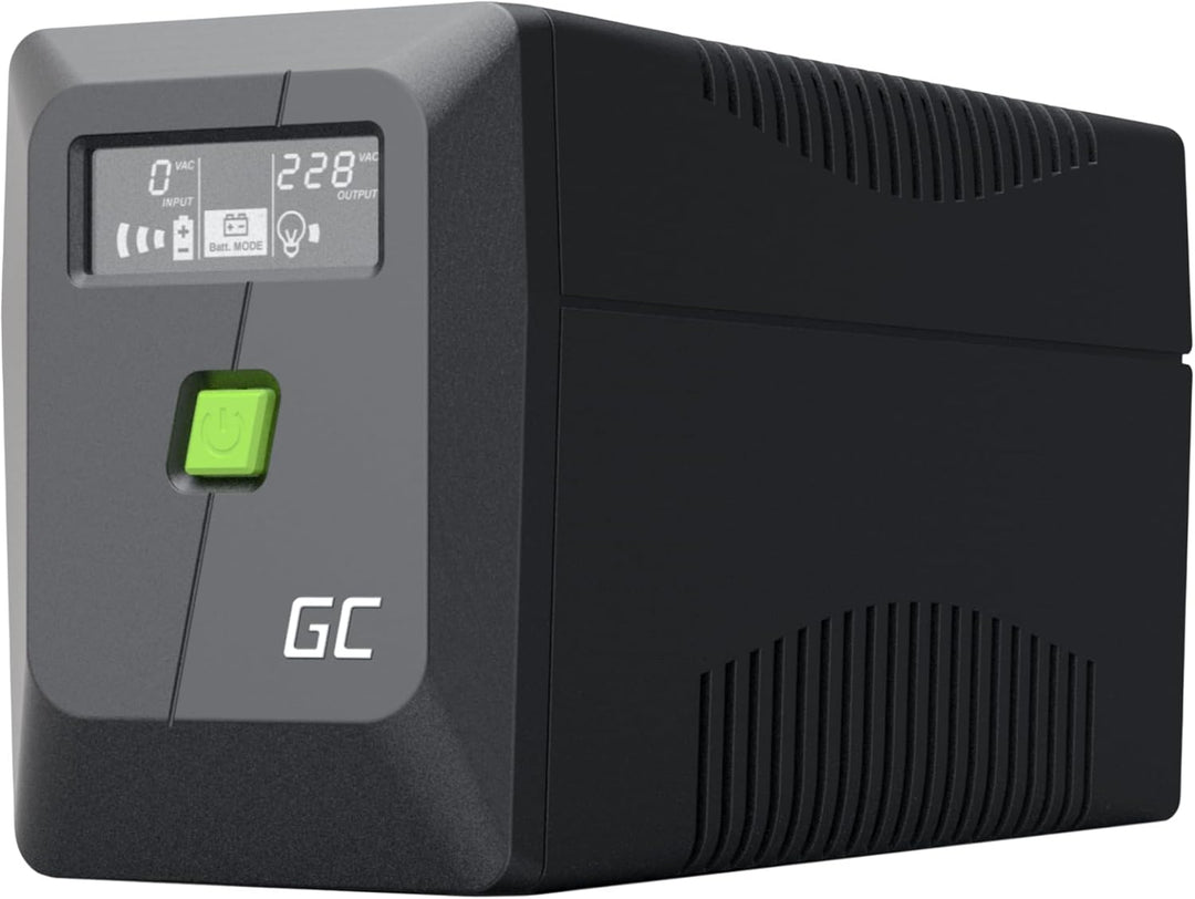 Greencell UPS 650VA 360W PowerProof mit LCD-Display – Modifizierte Sinuswelle, Stromschutz für Gerät