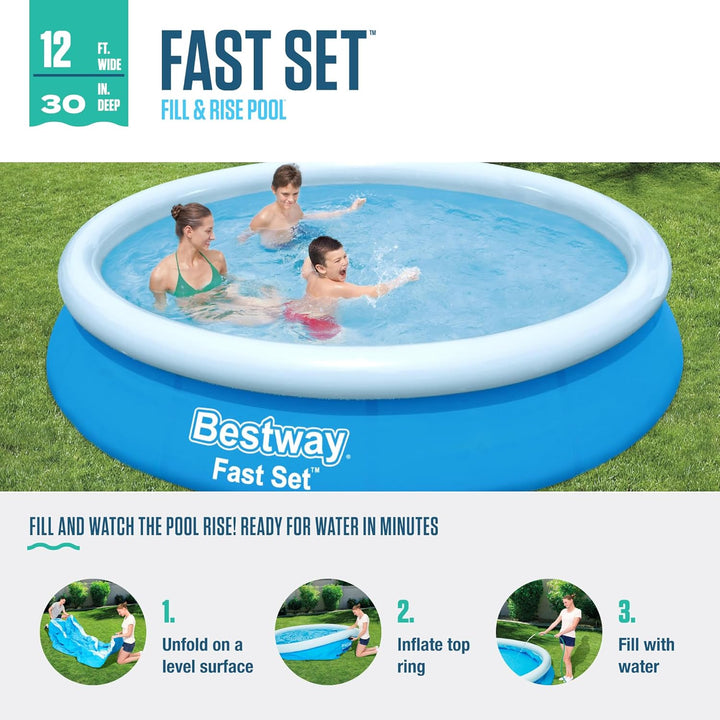 Bestway 57275 189071 Fast Pool Set, 30,5 x 76,2 cm 12ft. X 30in., 12ft. X 30in.