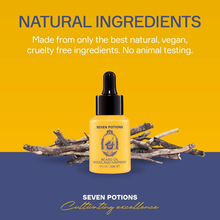 Seven Potions Premium-Bartöl für Männer - Jojobaöl-Bartweichmacher zur Pflege von Haut, Haar und geg