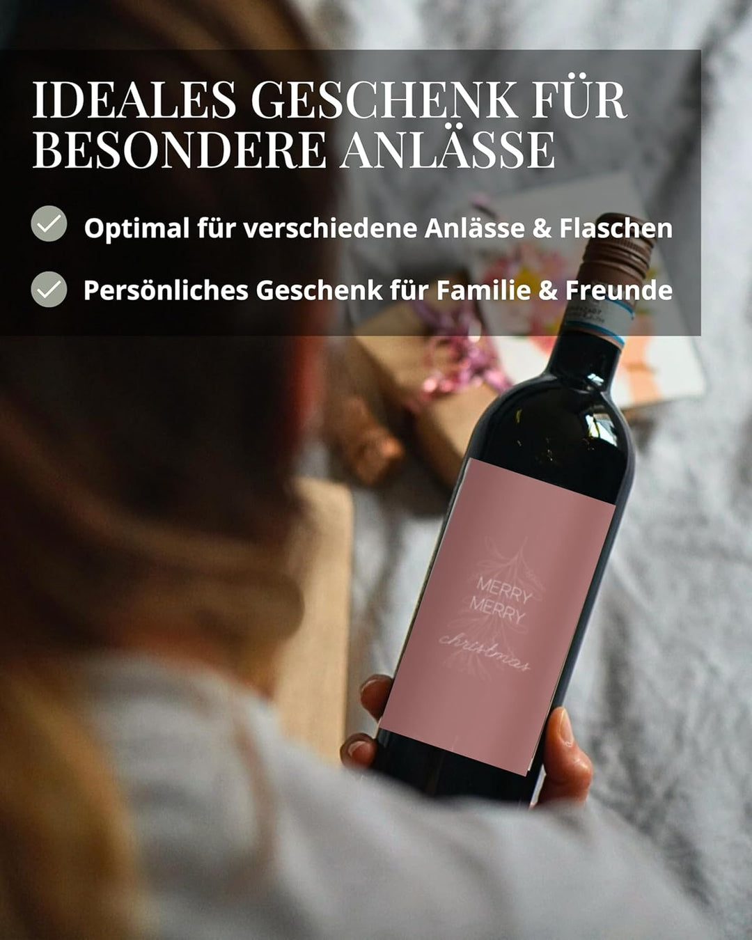 Livlig53 Weinflaschenhalter aus Holz, Magischer Flaschenhalter aus Eiche mit personalisiertem Weinet