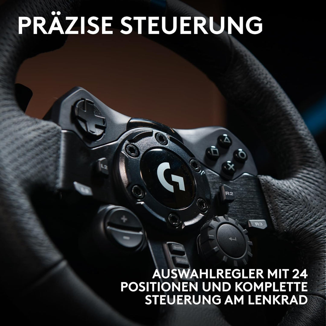 Logitech G923 TRUEFORCE Gaming Rennlenkrad mit Pedalen, Kraftrückkopplung bis 1000 Hz, reaktionsschn