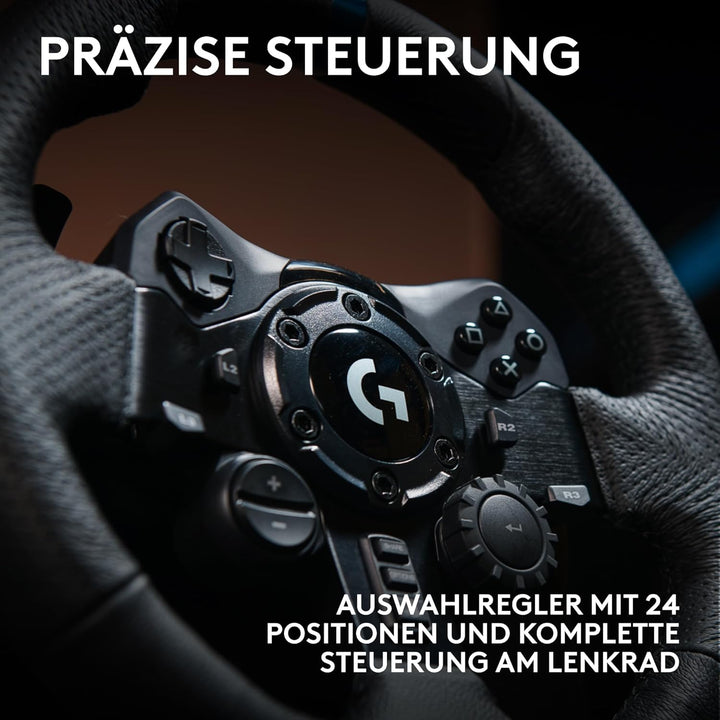 Logitech G923 TRUEFORCE Gaming Rennlenkrad mit Pedalen, Kraftrückkopplung bis 1000 Hz, reaktionsschn