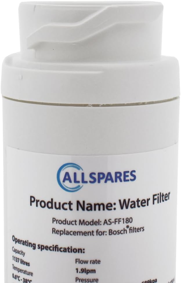 AllSpares Wasserfilter für Kühlschrank geeignet für Bosch Siemens Neff Gaggenau Balay 11034151/11028