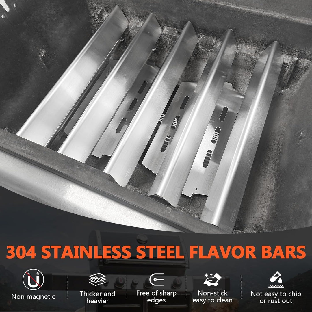 QuliMetal 44,5cm Flavorizer Bars 7620 1,3mm Dicke für Weber Genesis E310 E320 S310 S320, E/S 330 (mi