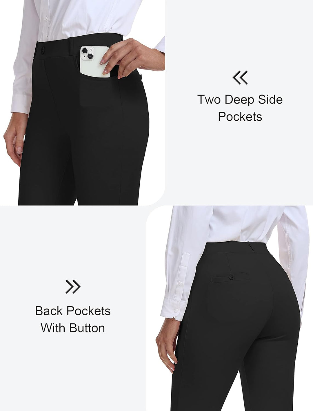 Damen Golfhosen Capri Business Hose Elegante Golf Hosen Atmungsaktiv Yoga Büro Anzughosen Elastische