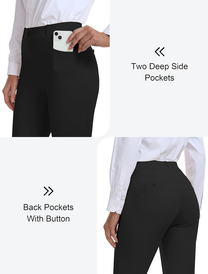 Damen Golfhosen Capri Business Hose Elegante Golf Hosen Atmungsaktiv Yoga Büro Anzughosen Elastische