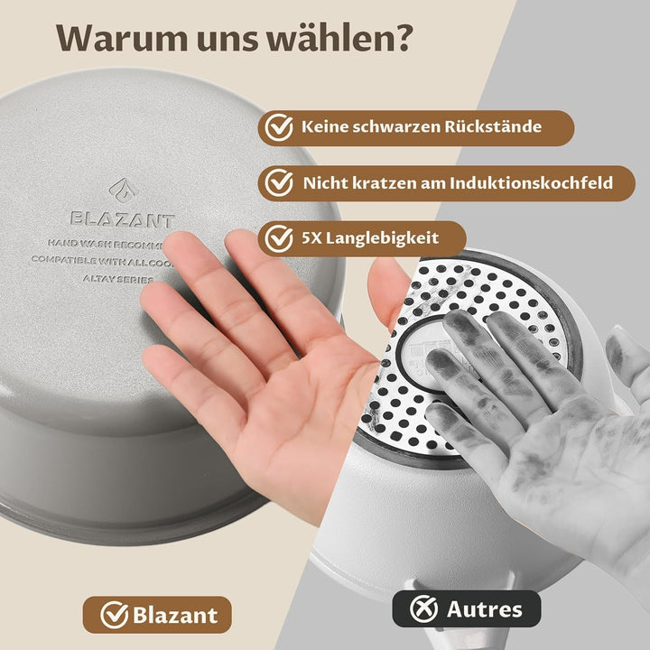 Pfanne Induktion, Antihaft Bratpfannen Set 20+24+28 cm für alle Herdarten, Molekular gebondeter Indu