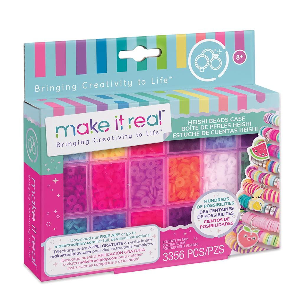 Make It Real 2901704 Heishi-Perlen in Aufbewahrungsbox, Bastelset, DIY Schmuckset, Schmuck selber ba