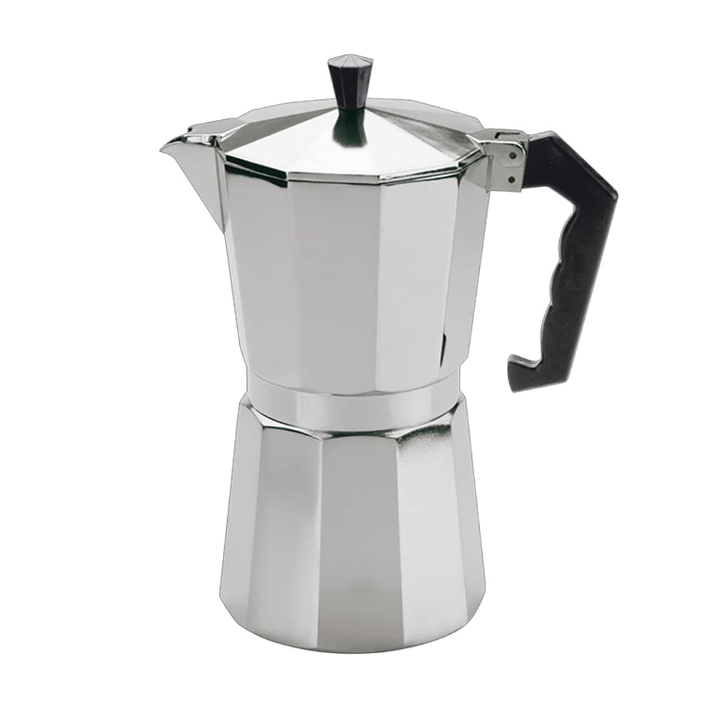 Cilio Espressokocher Classico für 9 Tassen | Höhe: 23,5 cm | Ø: 10,5 cm | Aluminium-Gehäuse | Silber