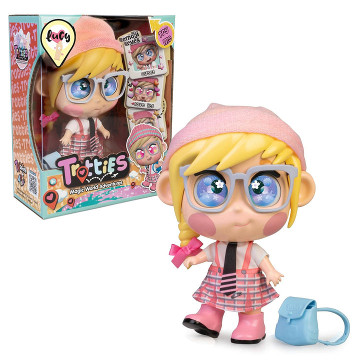 Trotties Lucy mit Emoti-Augen, Mehrfarbig, Reisepuppen aus der Zeichentrickserie, mit über 10 Access