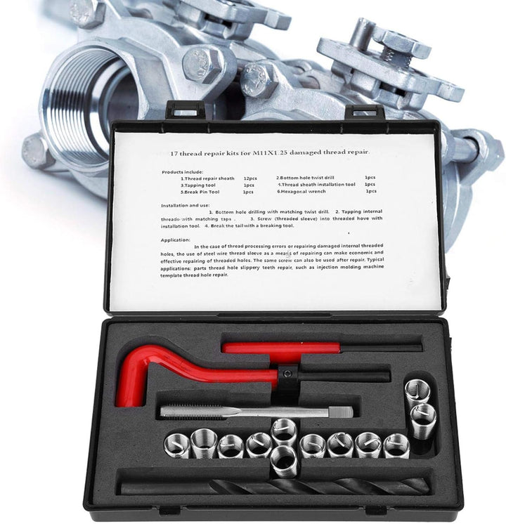 Heli Coil, Coil Master Kit, 17 Stück Gewindeeinsätze M11x1,25 Innengewinde Reparaturzubehör Sortimen