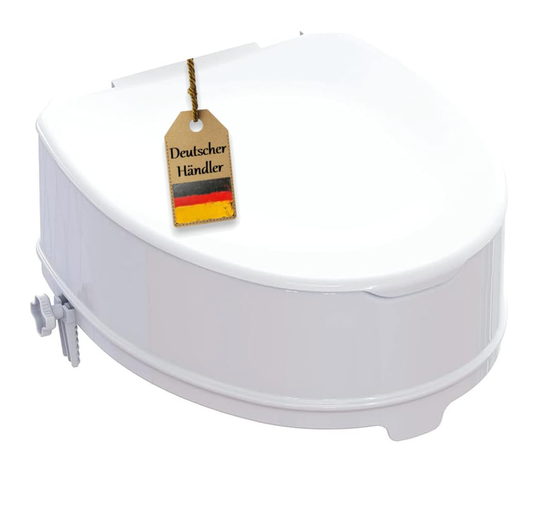 FabaCare Toilettensitzerhöhung Smart, Toilettenaufsatz, WC-Sitz bis 250 kg belastbar, 15 cm mit Deck