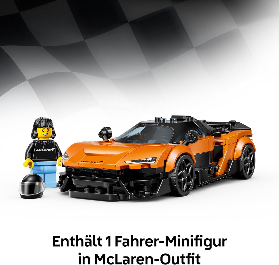 LEGO Speed Champions McLaren W1 - Modellauto mit sammelbarer Fahrer Minifigur - Geburtstagsgeschenki