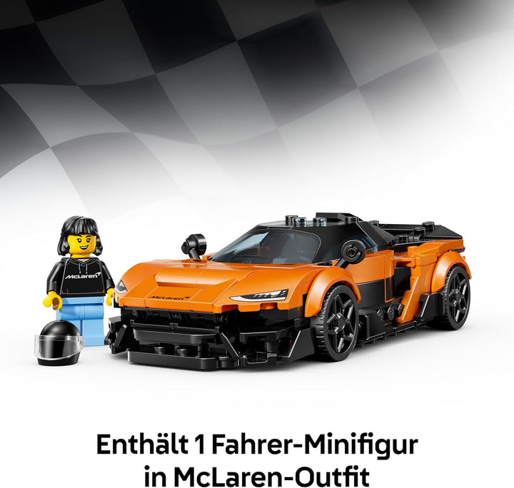LEGO Speed Champions McLaren W1 - Modellauto mit sammelbarer Fahrer Minifigur - Geburtstagsgeschenki