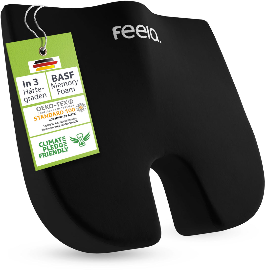 feela.® Orthopädisches Keilkissen [3 Härtegrade] – Memory Foam Haltungskorrektur für mehr Sitzkomfor