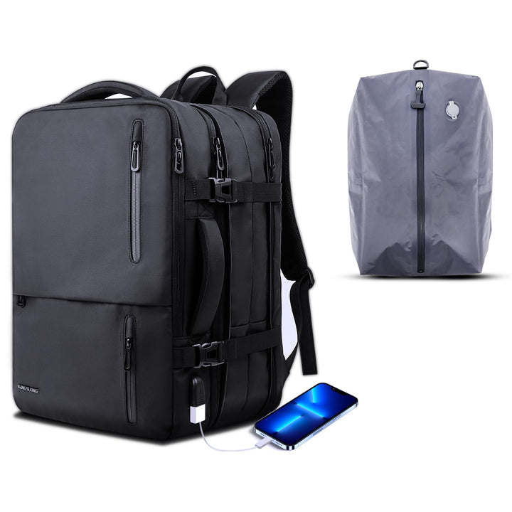 KINGSLONG Handgepäck Rucksack Vakuum 40L Laptop Rucksack 19 Zoll Herren Damen Flugzeug Erweiterbar W