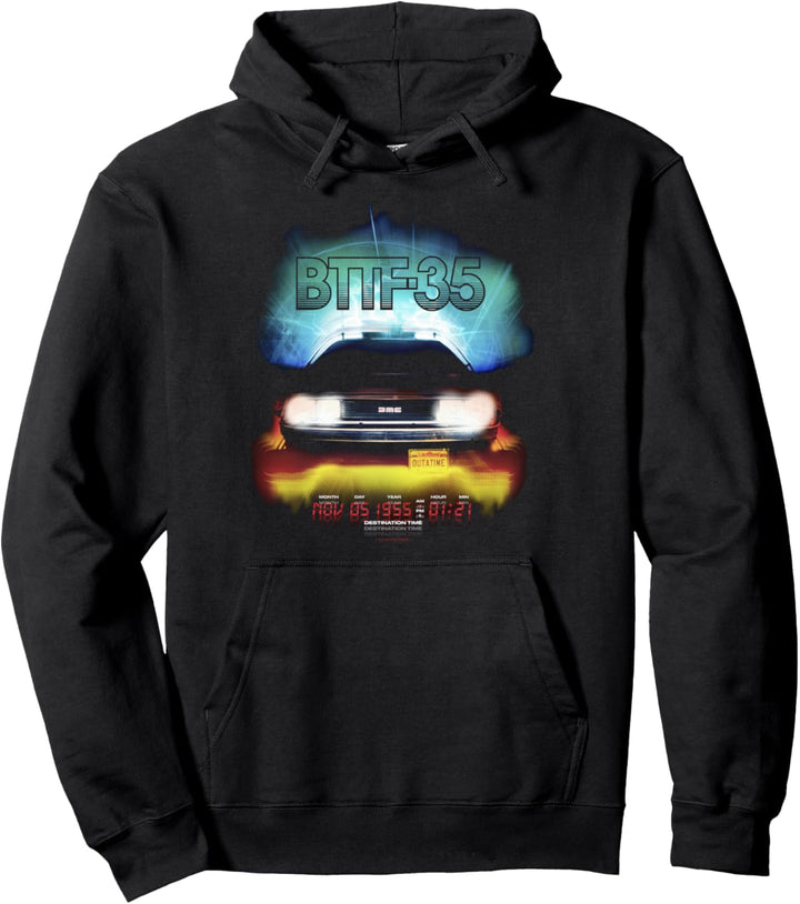 Back To The Future 35th BTTF-35 DeLorean Headlights Pullover Hoodie