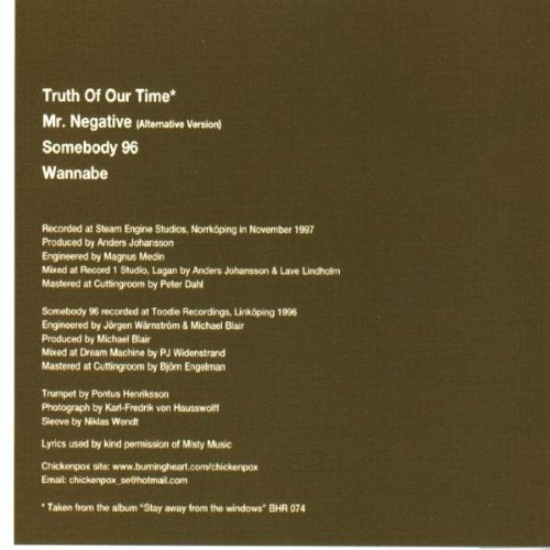 The Truth Our Time, Audio-CD