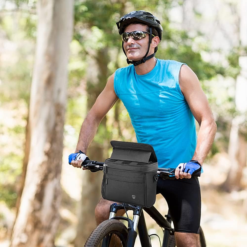 Lixada Fahrrad Lenker Tasche Wasserdicht mit Schultergurt und TPU-Fenster, höhenverstellbarer Touchs