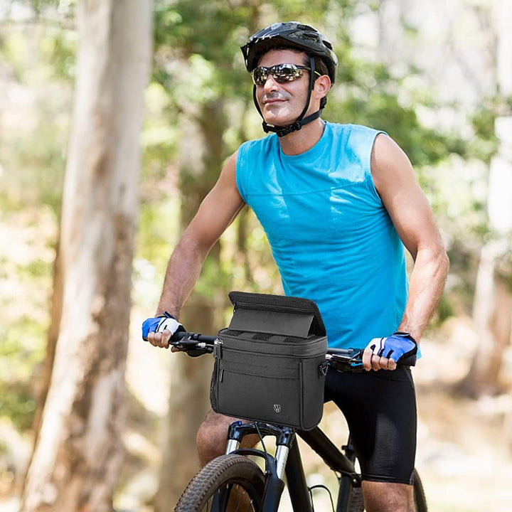 Lixada Fahrrad Lenker Tasche Wasserdicht mit Schultergurt und TPU-Fenster, höhenverstellbarer Touchs