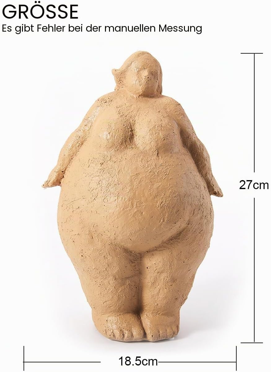 Amoy-Art Frau Skulptur Figuren Modern Dekor Statue Wohnzimmer Kunst Arts Polyresin Geschenk Braun 27