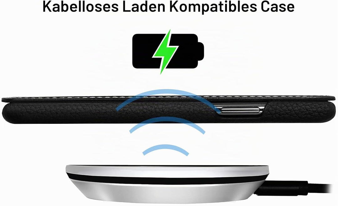 STILGUT Book Case kompatibel mit iPhone 11 Pro Hülle aus Leder zum Klappen, Klapphülle, Handyhülle,