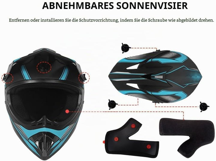 Jugend Motorradhelme,Kinderfahrradreithelm,Junge Und Mädchen, Roller Ski ATV Helm,ECE-Zertifizierung