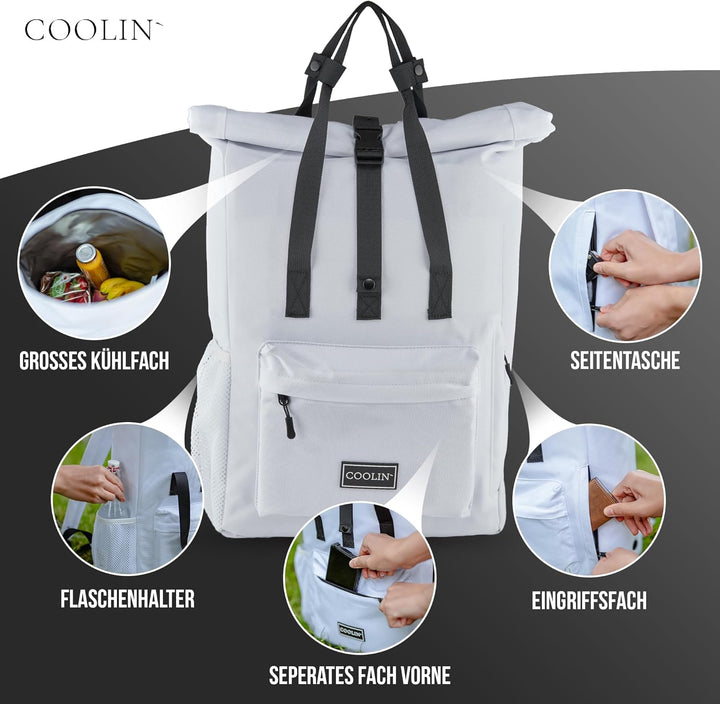 Coolin' Kühlrucksack 30L | Rucksack mit Kühlfach für Bier, Picknick, Getränke & Co | Kühltasche als