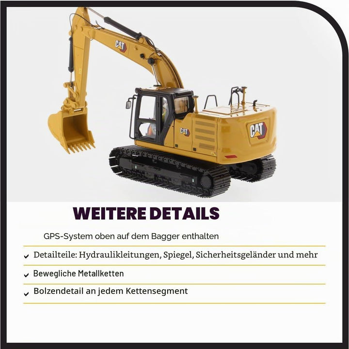 Diecast Masters 85571 - Caterpillar Bagger 323, Massstab 1:50, ca. 18,3 x 6,3 x 8 cm, ab 14 Jahren