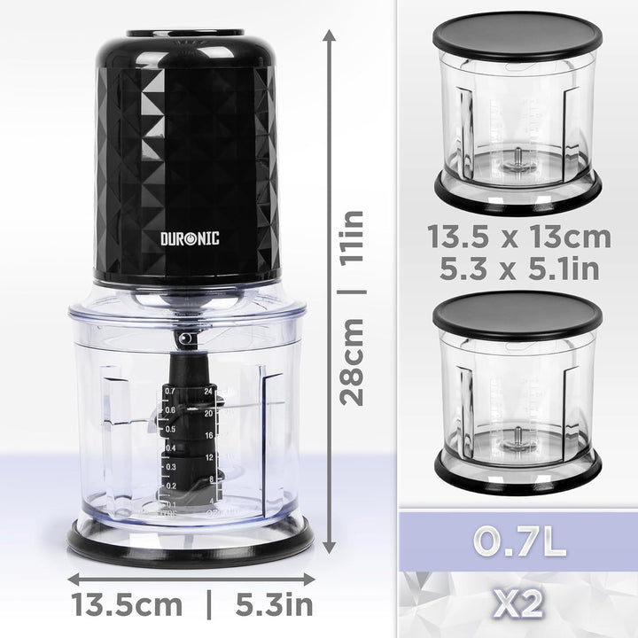 Duronic CH57 BK Universalzerkleinerer, elektrischer Zerkleinerer für Zwiebeln und anderes Gemüse, 70