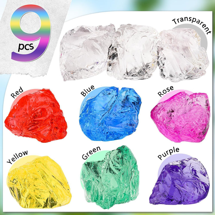 Blingfun 7 Farben Jelly Gel Wachs für DIY Kerze machen - 9pcs Non-Toxic duftende Gel Wachs Kit, lang