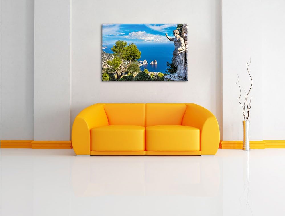 Insel Capri in Italien, Format: 100x70 auf Leinwand, XXL riesige Bilder fertig gerahmt mit Keilrahme