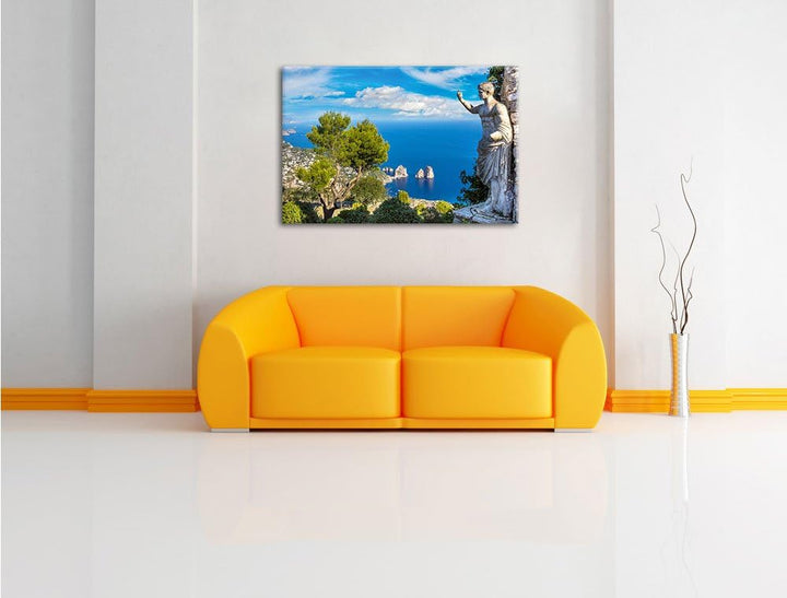 Insel Capri in Italien, Format: 100x70 auf Leinwand, XXL riesige Bilder fertig gerahmt mit Keilrahme