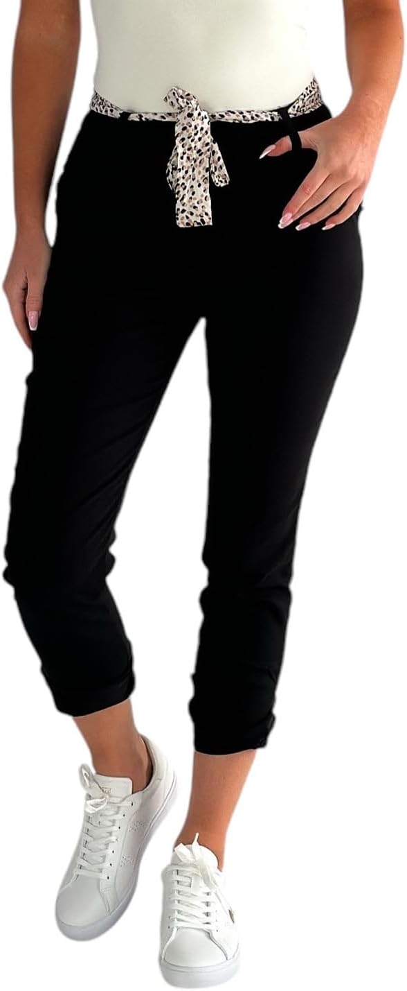 Mississhop Female Damen Stretch Klassische Chino Hose M Schwarz, M Schwarz