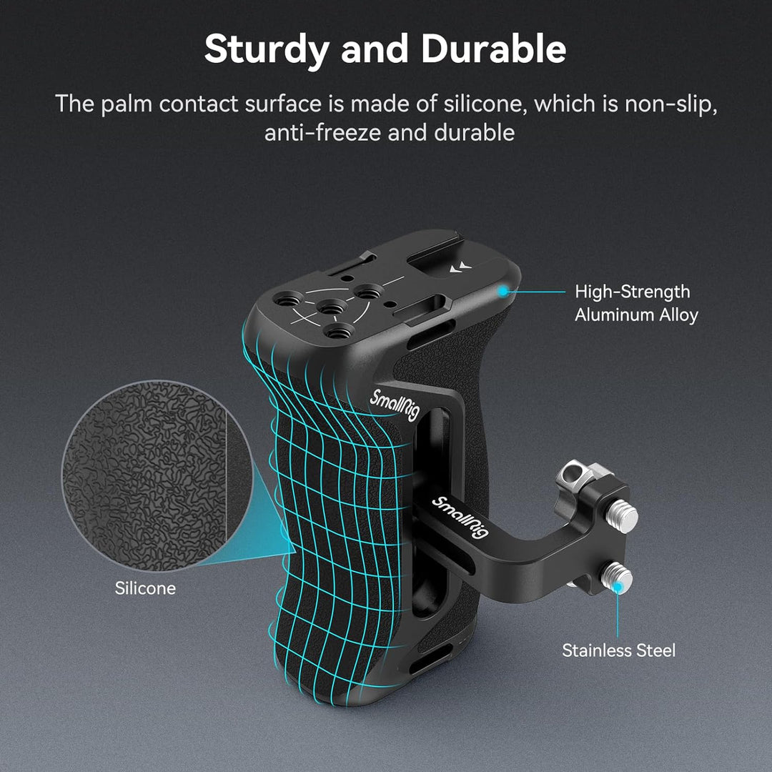 SMALLRIG 1/4" Seitengriff für Kamerakäfige, Aluminium Side Handle mit integriertem 1/4"-20 Gewindelo