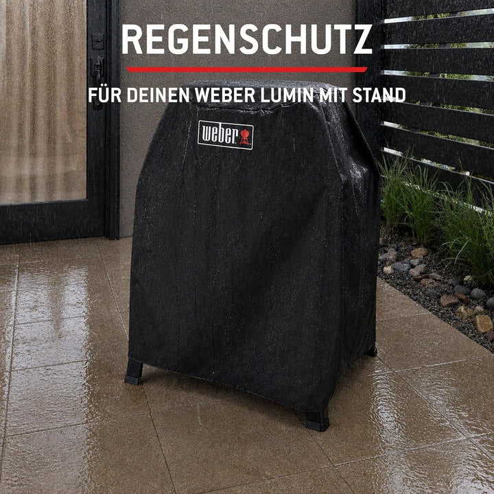 Weber Premium Grill Abdeckhaube für Lumin mit Stand, atmungsaktiv UV- &amp; wasserbeständig, Schutz for